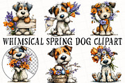Whimsical Spring Dog Clipart, an Illustration by OK Design (Thumbnail 2 of 6)
