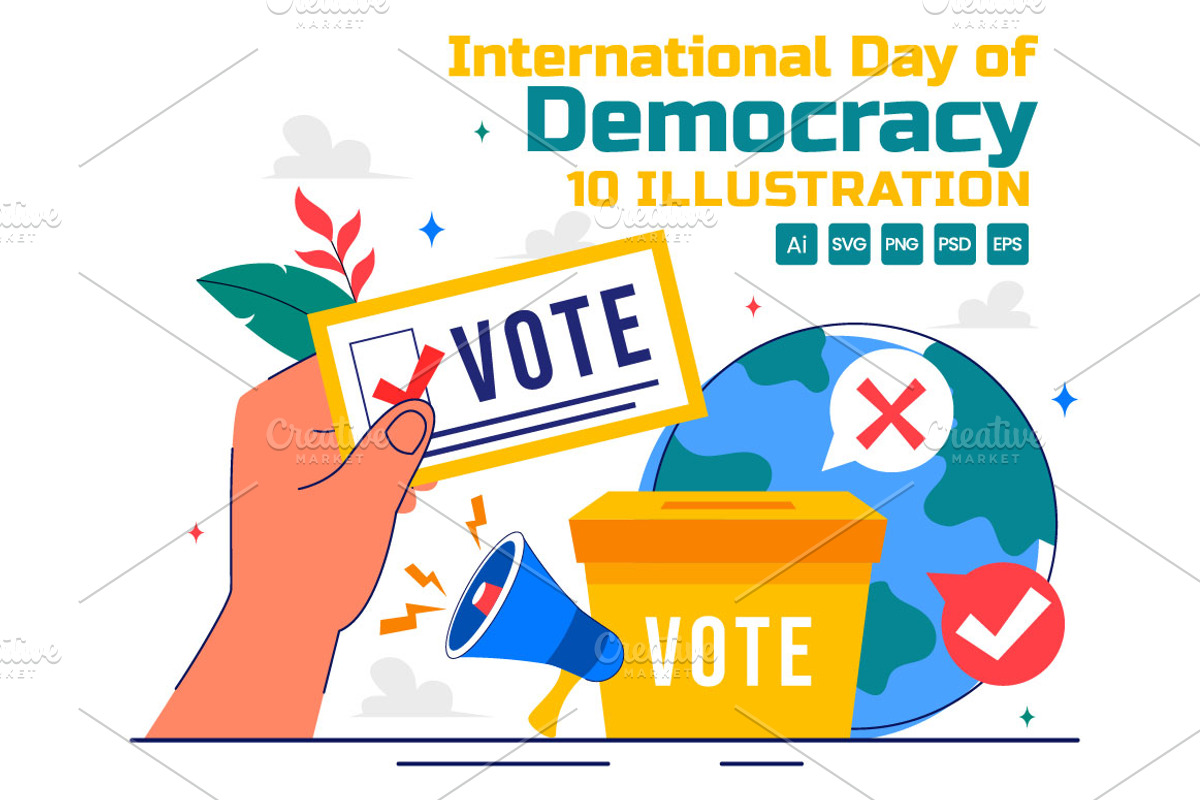 10 Day of Democracy Illustration, a Person Illustration by denayunebgt (Photo 1 of 4)