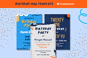 happy Birthday Invitation Templates, a Templates & Theme by TemplateCastleStore (Thumbnail 2 of 9)