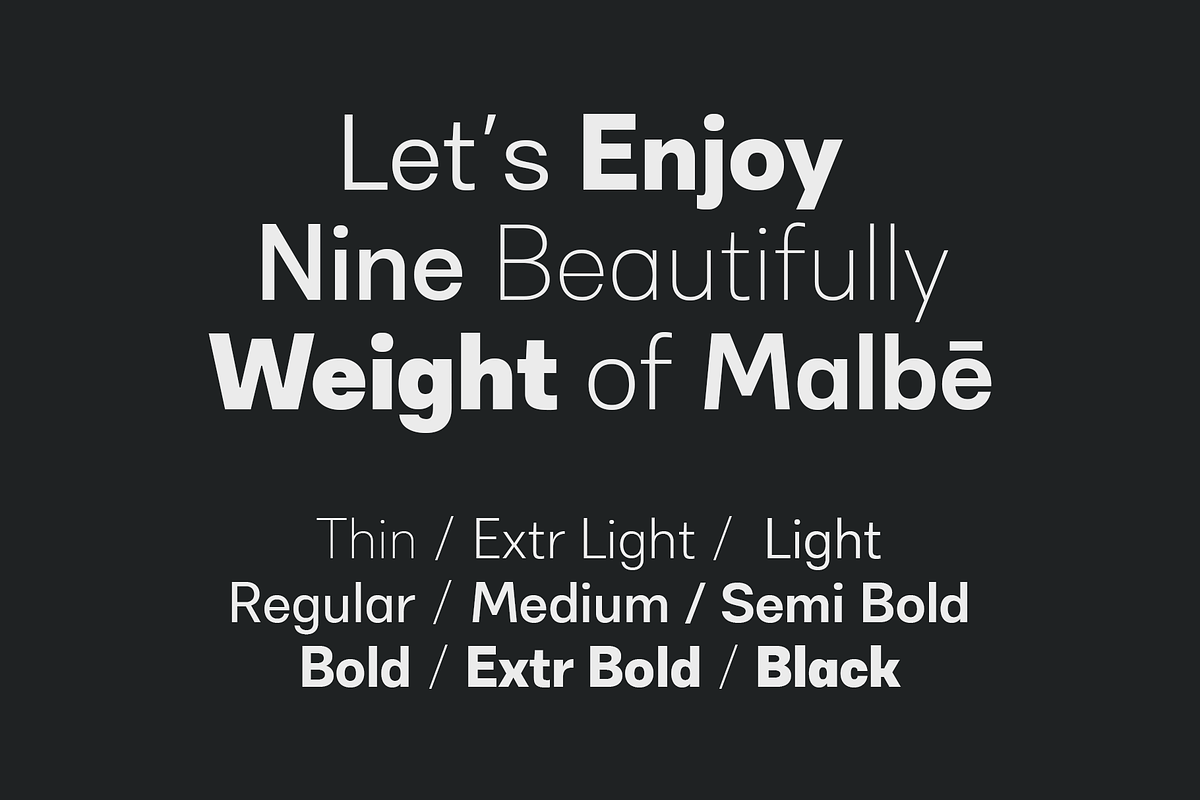 Malbe, a Sans Serif Font by Wildan Type (Photo 4 of 12)