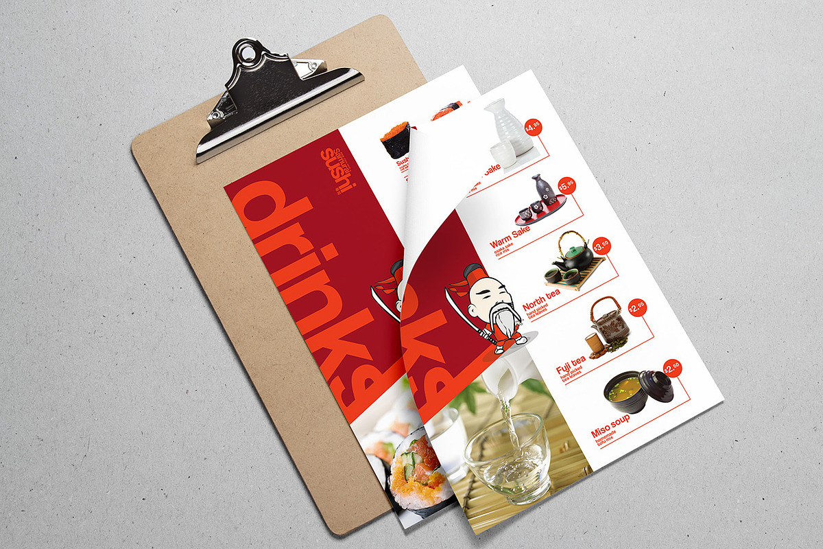 A4 Sushi Menu Template, a Stationery Template by BrandPacks (Photo 5 of 5)