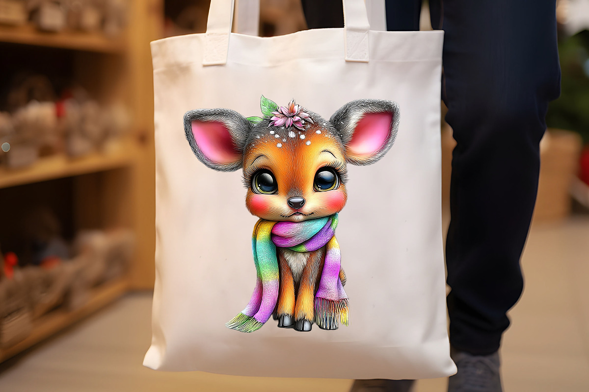 Cute Deer Spring Clipart Bundle, an Illustration by Designworld (Photo 2 of 8)