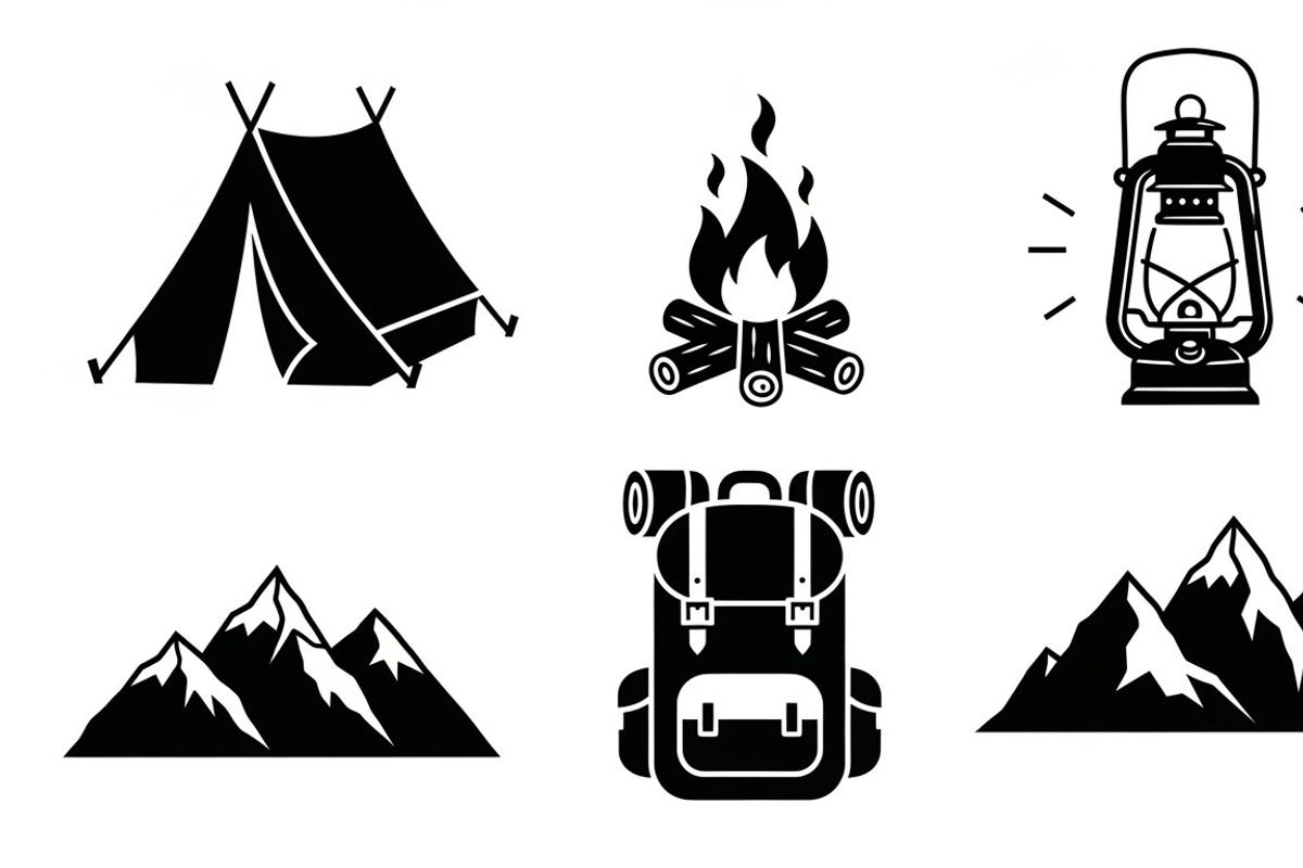 Camping Adventure Silhouette Icon, an Illustration by Artivon (Photo 35 of 51)