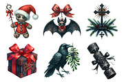 Gothic Christmas Watercolor Clipart, an Illustration by Daily.Designs (Thumbnail 4 of 4)