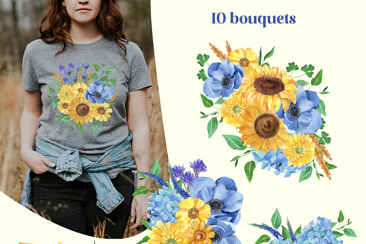 Freedom Flowers Support Ukraine, a Decorative Illustration by Catch the Dream Art (Photo 2 of 13)