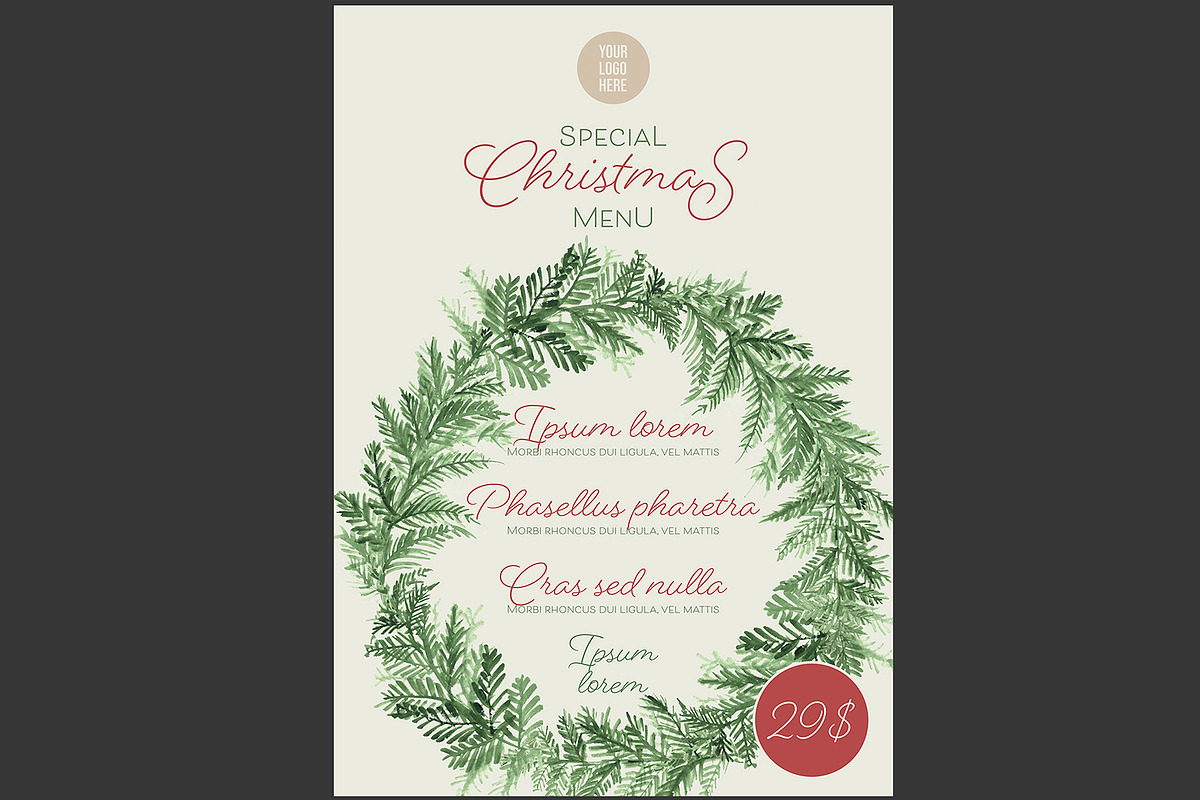 Poster Christmas Menu Crown, a Print Template by McLittle Stock (Photo 2 of 3)