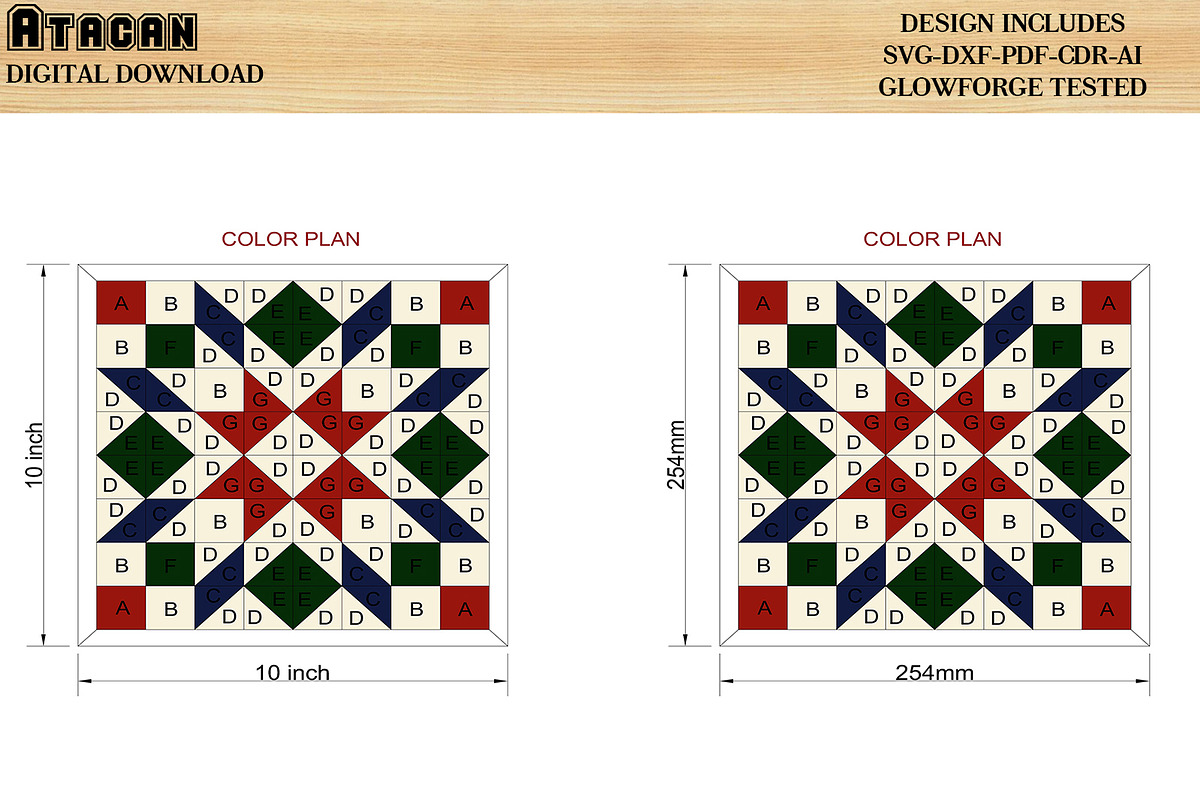 Christmas Barn Quilt NewYear Pattern, a Pattern Graphic by AtacanDigital (Photo 3 of 8)