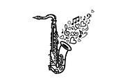 Saxophone Music Love Vector Bundle, an Illustration by Designs_River (Thumbnail 38 of 51)