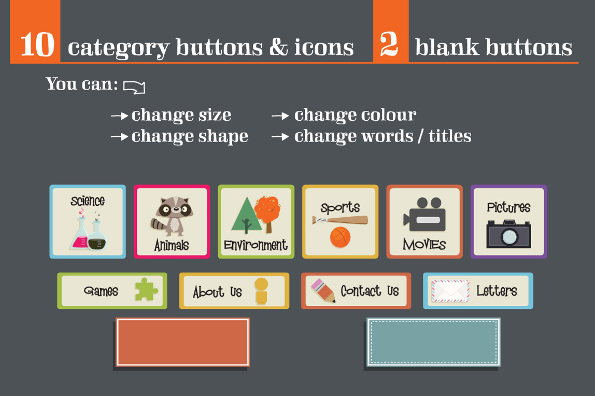 Hand Drawn Vector Buttons & Banners, a Templates & Theme by Rainy City Press (Photo 3 of 4)