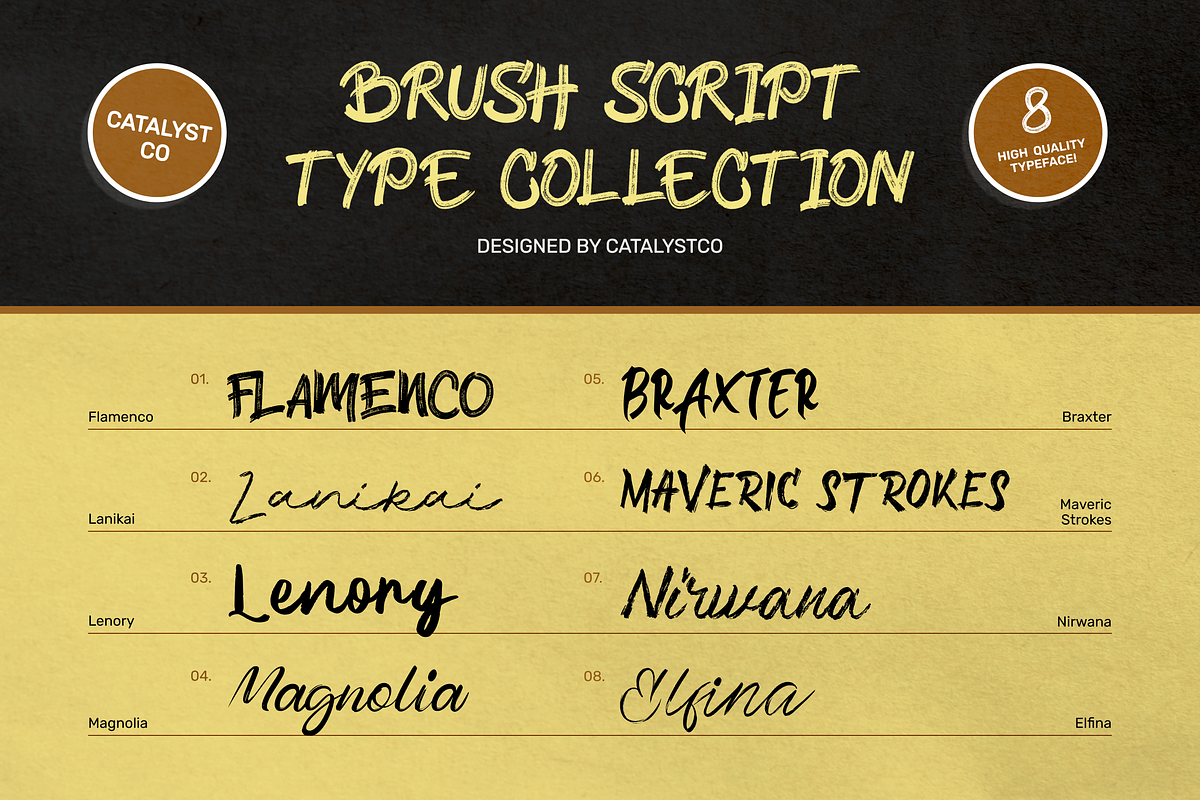 Brush Script Modern Typeface Font, a Sans Serif Font by Catalystco Studio (Photo 2 of 11)