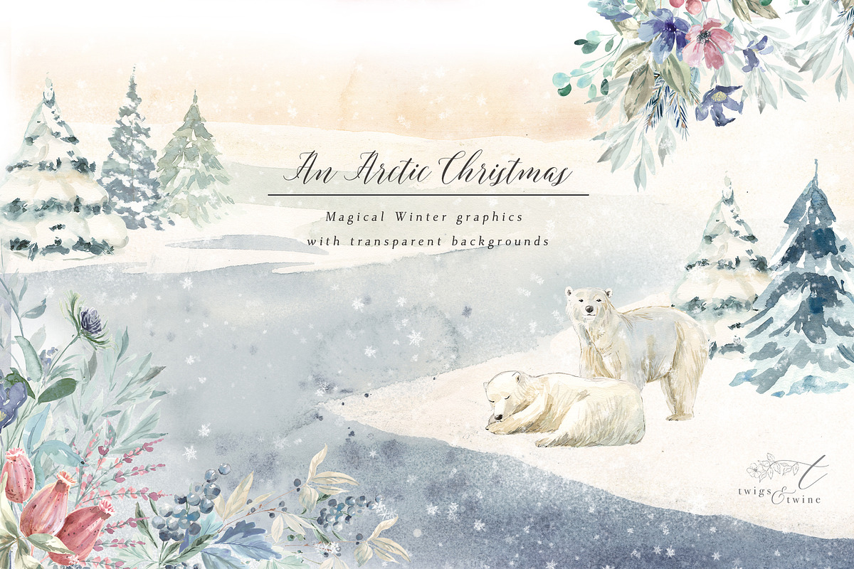 Arctic Christmas Clipart, an Illustration by Twigs and Twine (Photo 1 of 12)