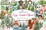 Cozy Winter Clipart, an Illustration by CreationArt (Thumbnail 1 of 5)