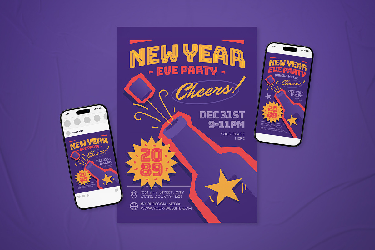 New Year Eve Party Event Flyer Set, a Flyer Template by The Good Store (Photo 1 of 2)