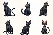 Black Cat Sitting Clipart, an Illustration by CrexoraLab (Thumbnail 4 of 5)