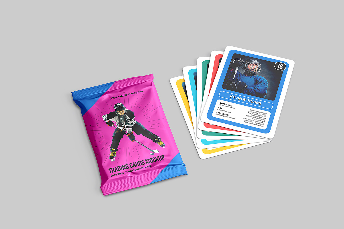 Trading Cards Mockup v2 - 9 views, an Advertising Mockup by Illusiongraphic (Photo 5 of 20)