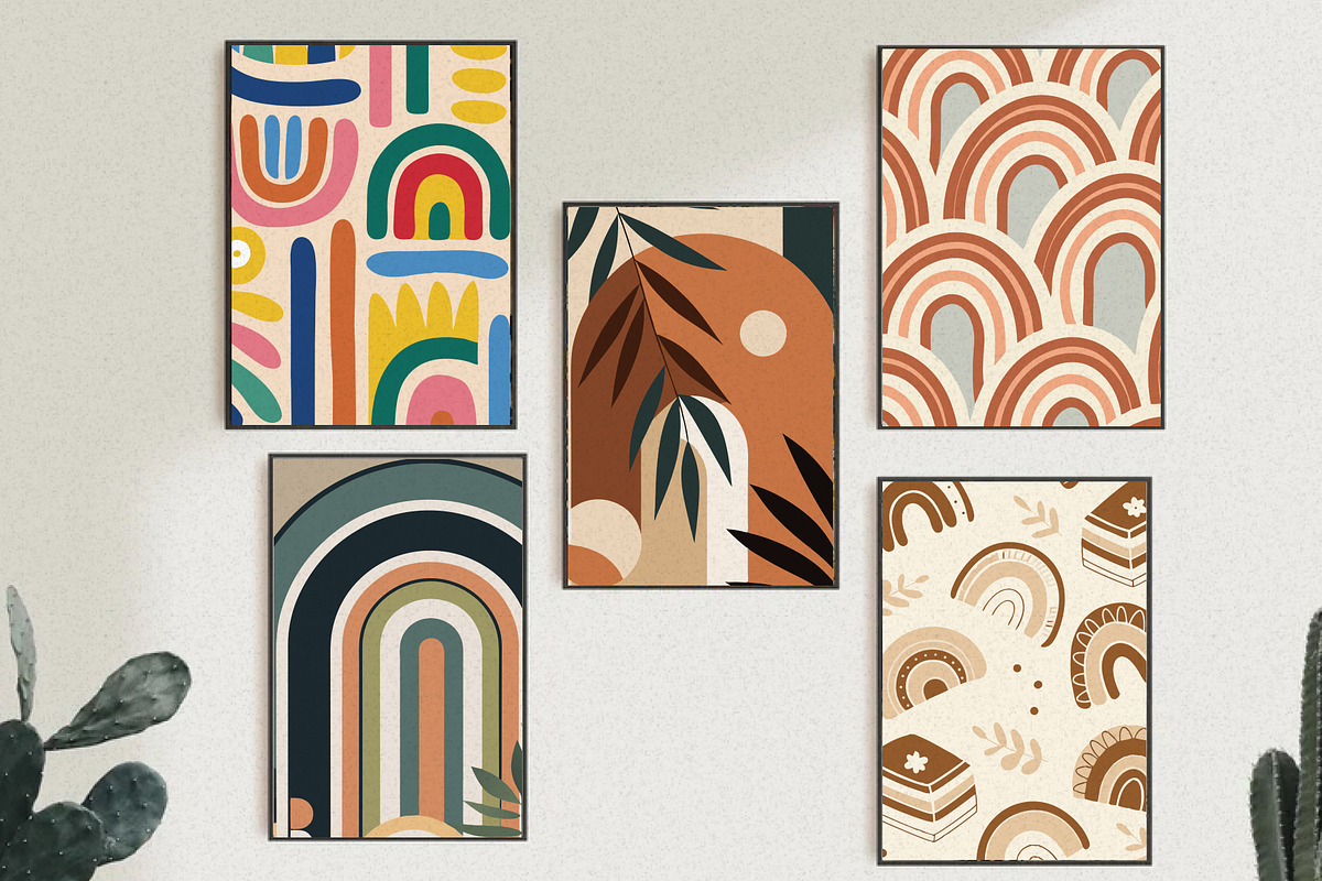 Rainbow Wall Art Print Set, a Wallpaper Graphic by Helospace (Photo 3 of 10)