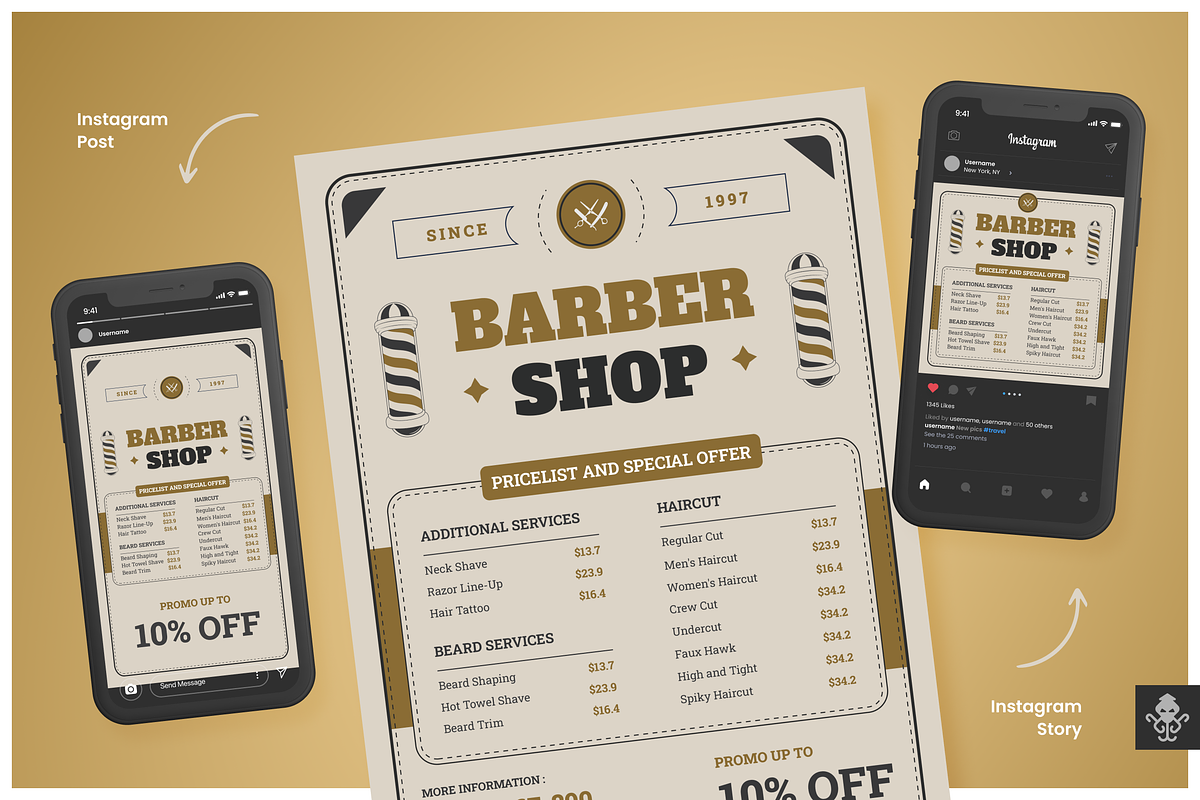 Barbershop Pricelist Flyer, a Flyer Template by SquidPixey (Photo 1 of 6)