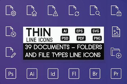 Documents, Folder & File Types Icons, an Outline Icon by FlatLineIcons