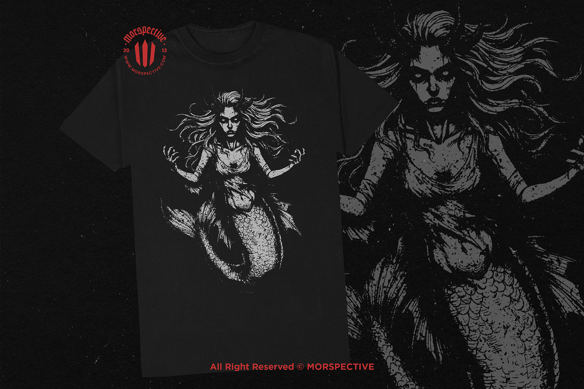 10 Bundle Dark Art Mermaid Girl, an Illustration by Morspective (Photo 2 of 7)