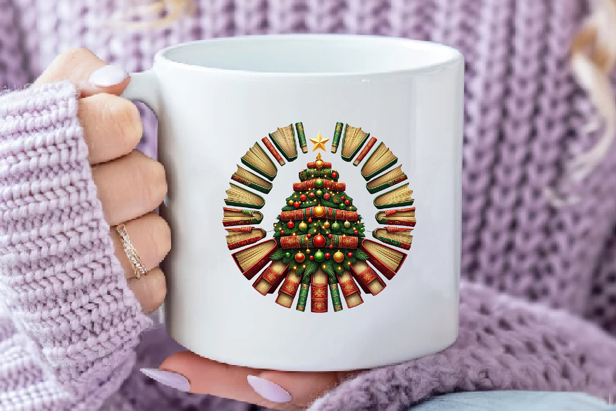 4 Bookish Christmas Tree Png, an Illustration by Daily.Designs (Photo 4 of 5)