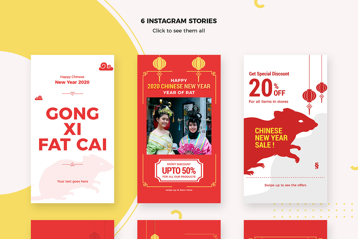 Chinese New Year of Rat Story + Post, a Social Media Template by Typoerba (Photo 4 of 6)