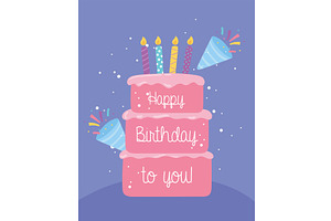 happy birthday cake, an Illustration by studiogstock