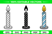 Twisted Candle Vector Trio Pack, an Object Graphic by Artonix (Thumbnail 1 of 3)