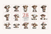 Valentine Highland Cow Clipart, an Animal Illustration by Bijou Bay (Thumbnail 2 of 3)