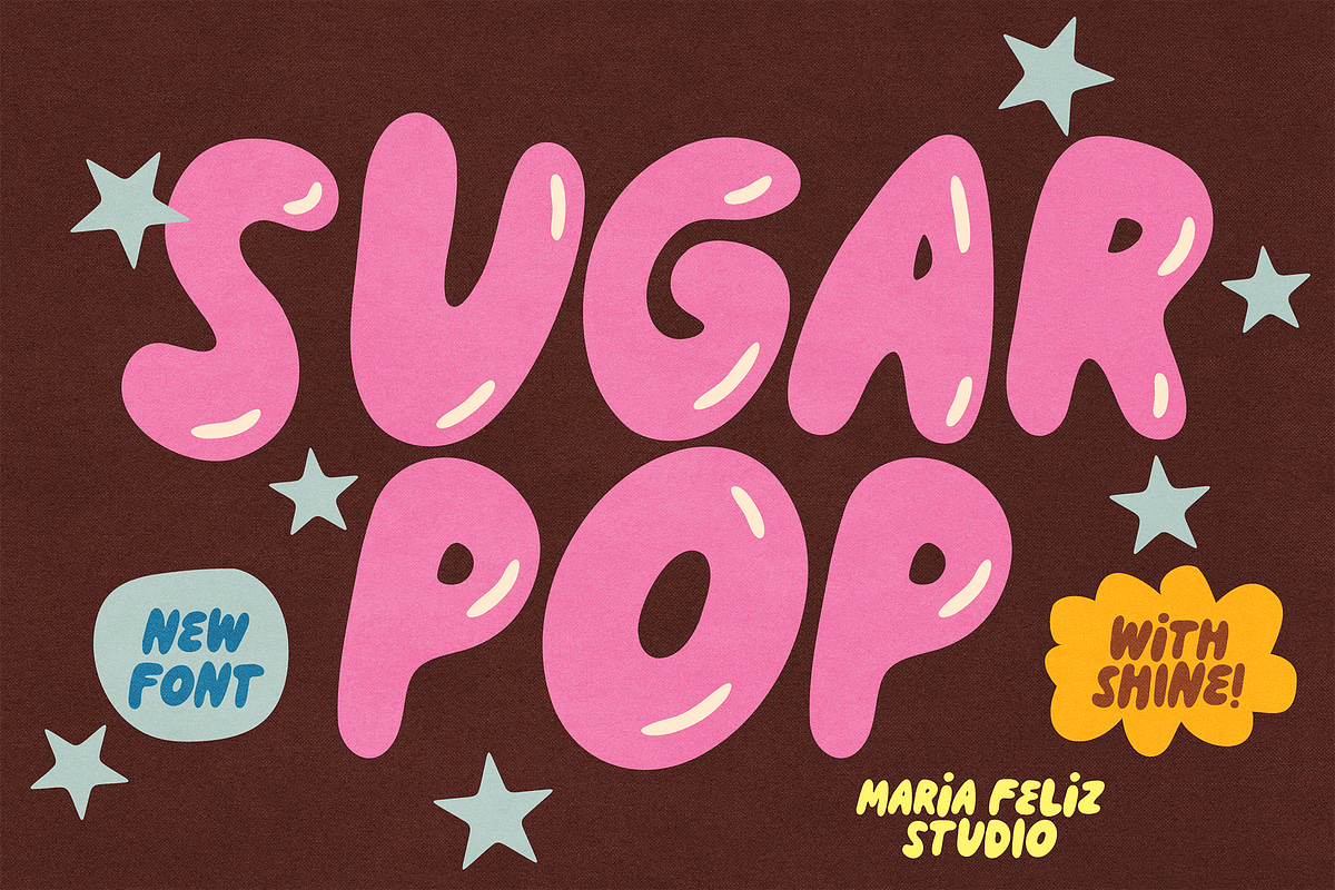 SUGAR POP | BUBBLE CUTE FONT, a Handwritten Font by Maria Feliz Fonts (Photo 1 of 10)