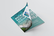 Square Trifold Brochure Mockups, a Print Template by Mockups by Carlos Viloria (Thumbnail 6 of 23)