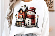 Whimsical Christmas Snowman Clipart, a Work Illustration by SinaCreation (Thumbnail 2 of 7)