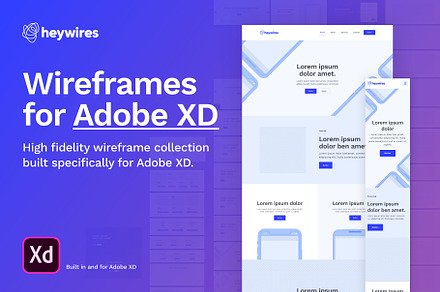 heywires - Adobe XD Wireframe Kit, a Wireframe Template by heywires