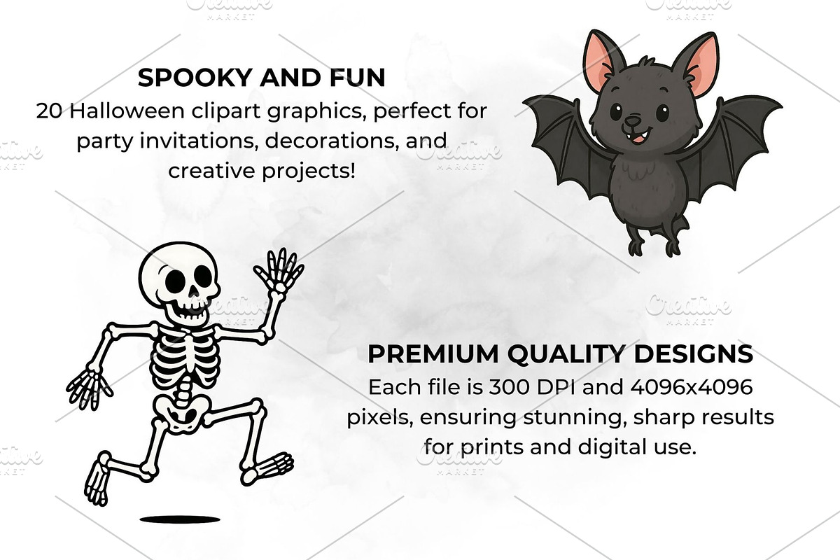 Trick or Treat Halloween Clipart, a Seasonal Illustration by QM_ART (Photo 3 of 7)