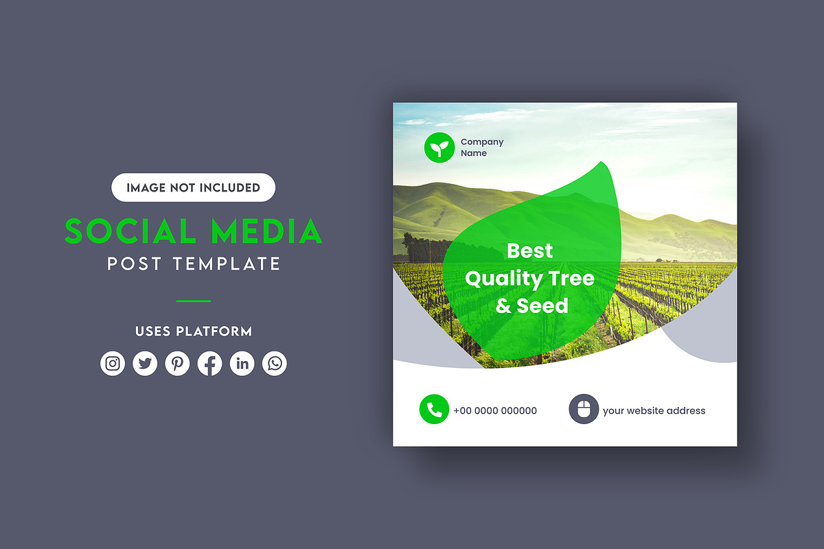 Agriculture Firm Social Media Post, a Social Media Template by mijli (Photo 2 of 6)