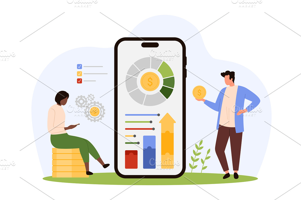 Finance data analysis and company, a Finance Illustration by Flashvector
