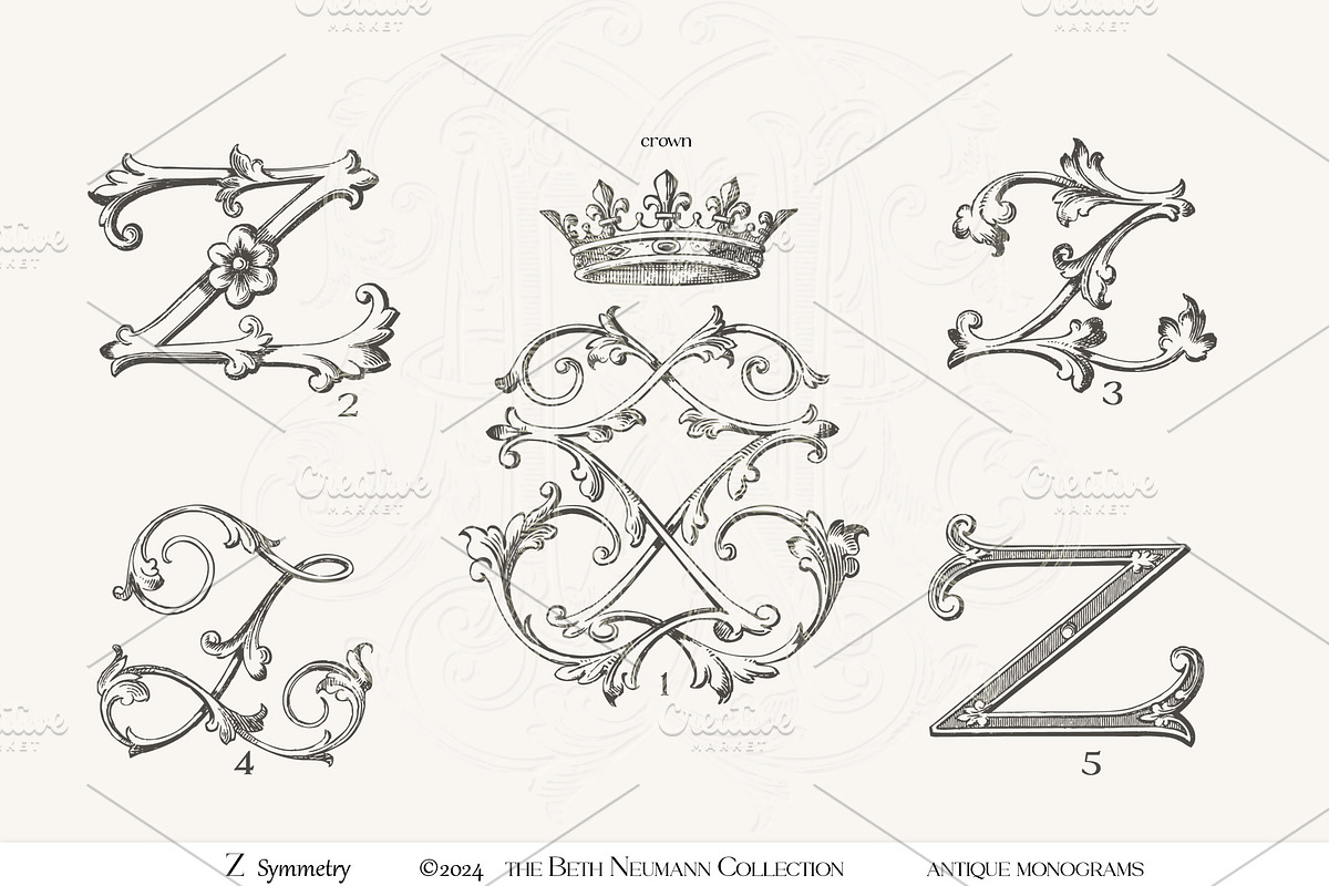 Antique Vintage Monogram Initial Z, an Object Graphic by Antique Monograms (Photo 4 of 4)