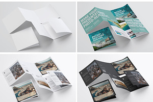 Square Trifold Brochure Mockup 06