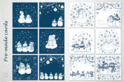 Christmas Snowmen ClipArt Collection, an Object Graphic by Jeanna Draw (Thumbnail 10 of 14)