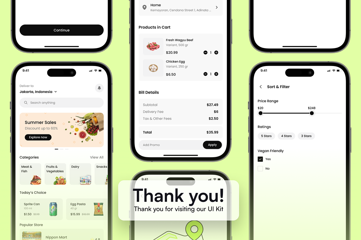 Grocerya - Grocery Shopping UI Kit, an UI Kit Template by restiyathena (Photo 6 of 6)