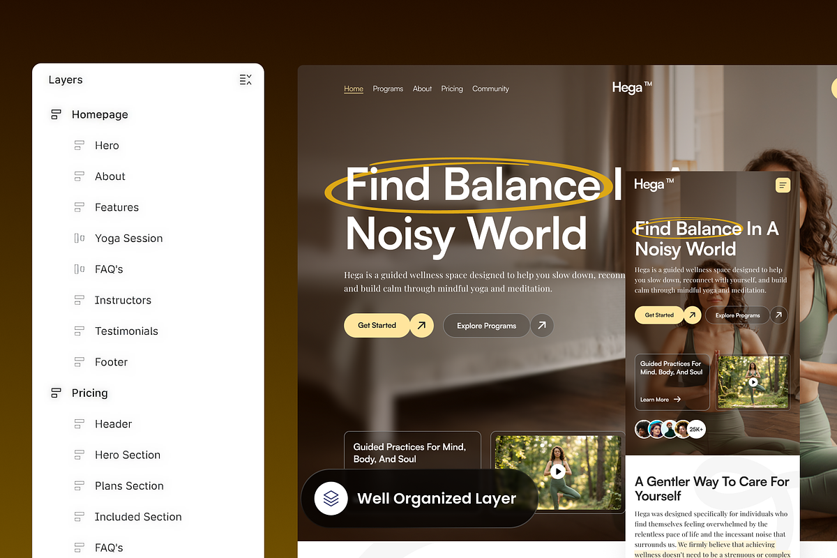Hega - Health and Fitness Website, a Landing Page Template by SLAB! Design (Photo 2 of 5)