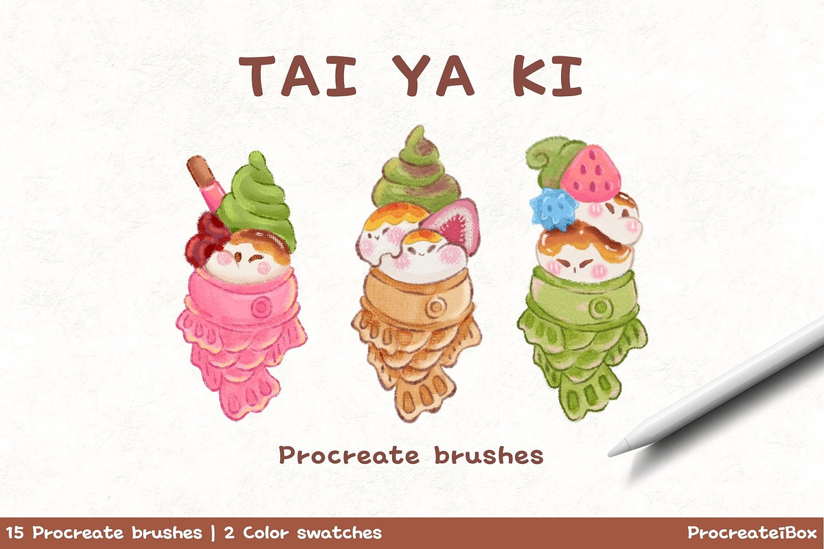 Taiyaki Brush Set for Procreate, a Brush Add-On by ProcreateiBox (Photo 1 of 8)