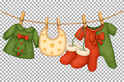First Christmas PNG Baby Shower Set, a Seasonal Illustration by SugarCloudStudioArt (Thumbnail 5 of 5)