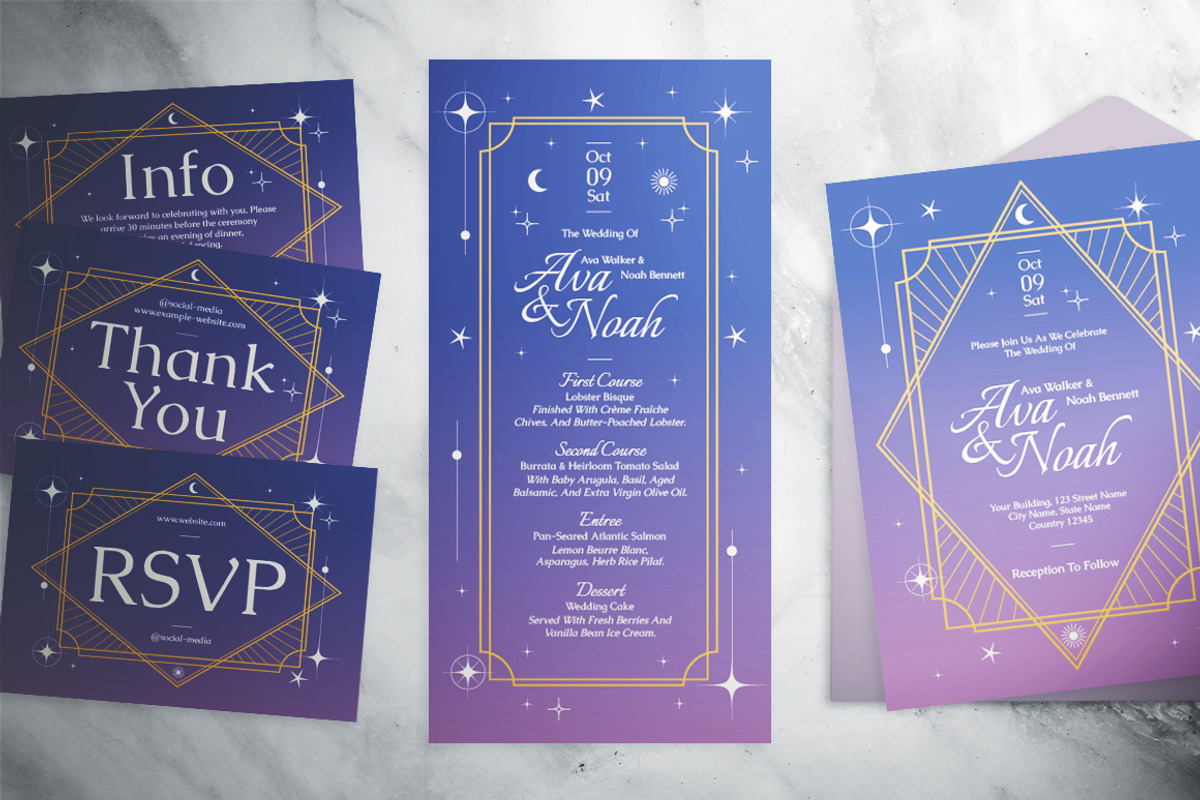 Art Deco Wedding Invitation Suite, an Invitation Template by The Good Store (Photo 4 of 4)