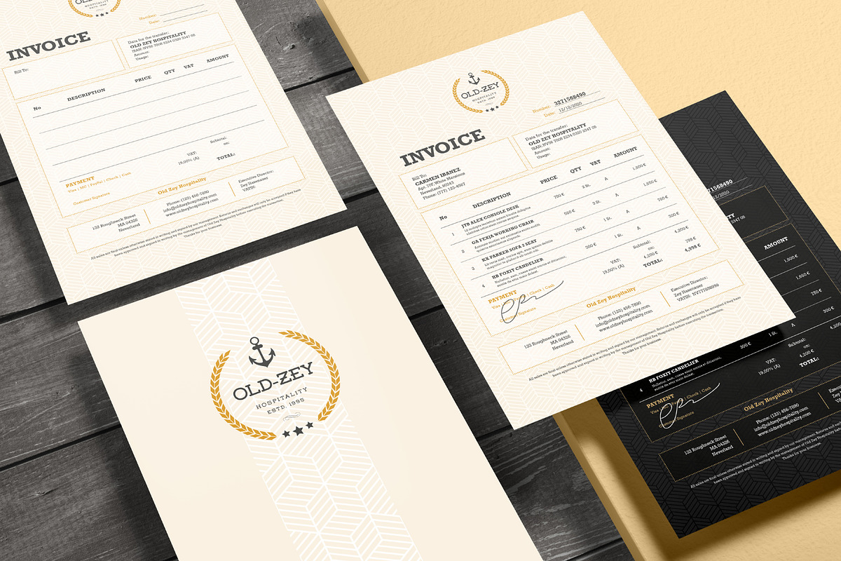 Old Zey Hospitality Branding Bundle, a Stationery Template by fisihsani (Photo 6 of 11)