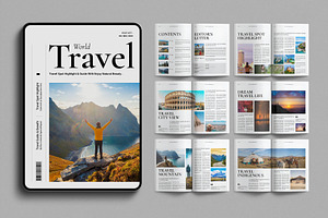 Digital Travel Magazine Layout, a Magazine Template by E-Type