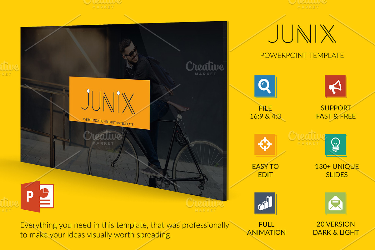 Junix Powerpoint Template, a Presentation Template by UniqueStudio (Photo 1 of 13)