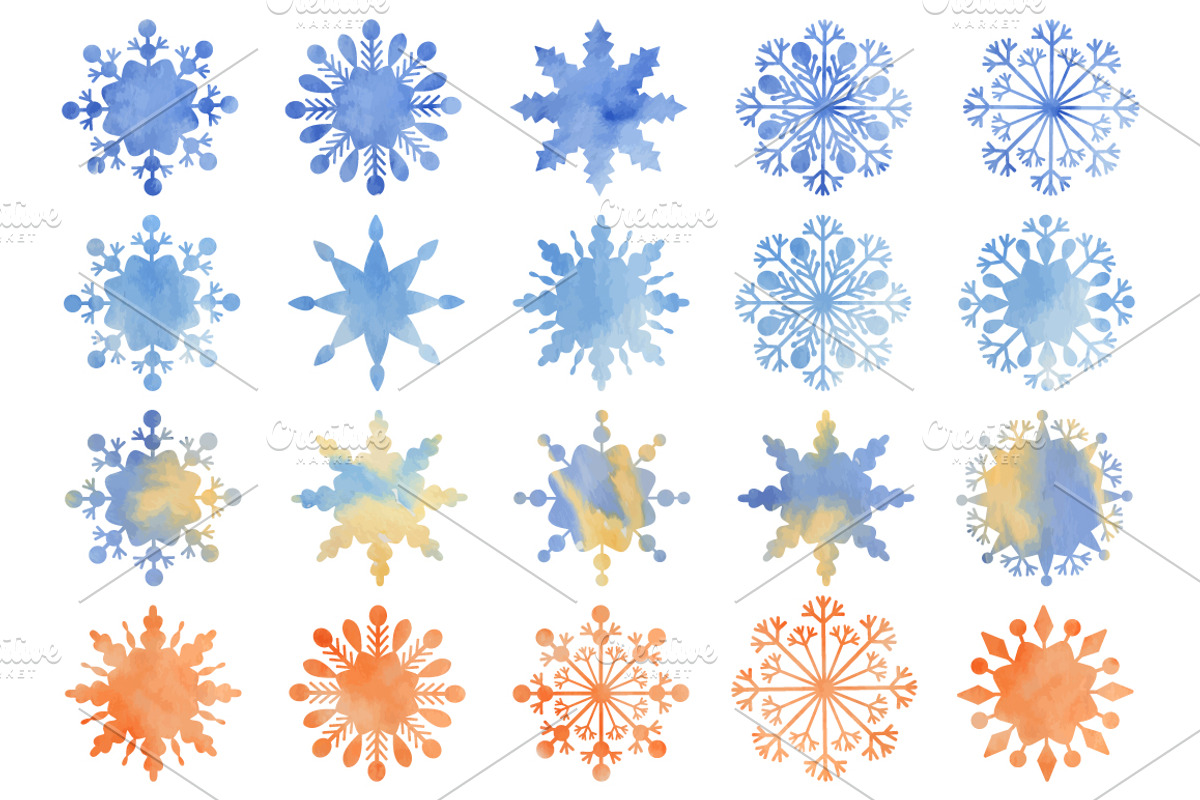 Christmas fantasy. Set snowflakes2, a Decorative Illustration by BrushArtDesigns (Photo 3 of 9)