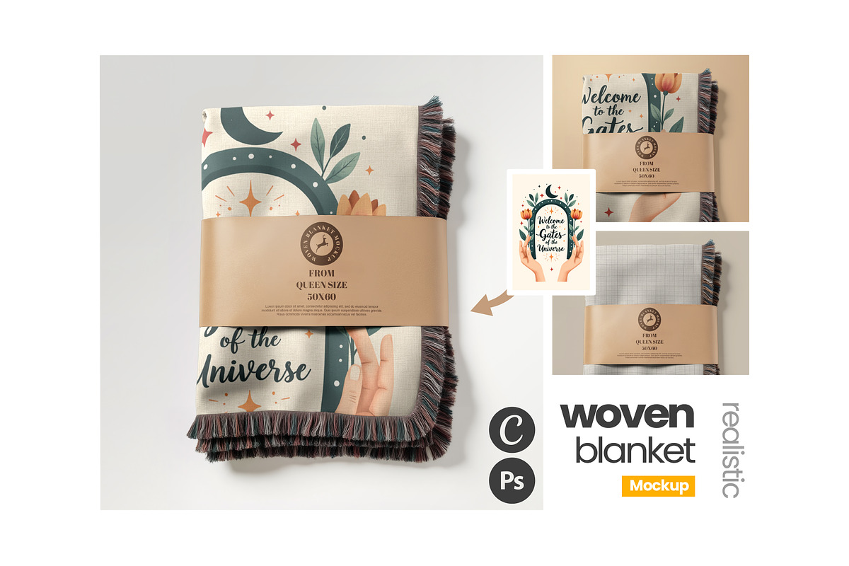 Fold Woven Blanket Mockup, an Apparel Mockup by Mockups Studio (Photo 1 of 9)