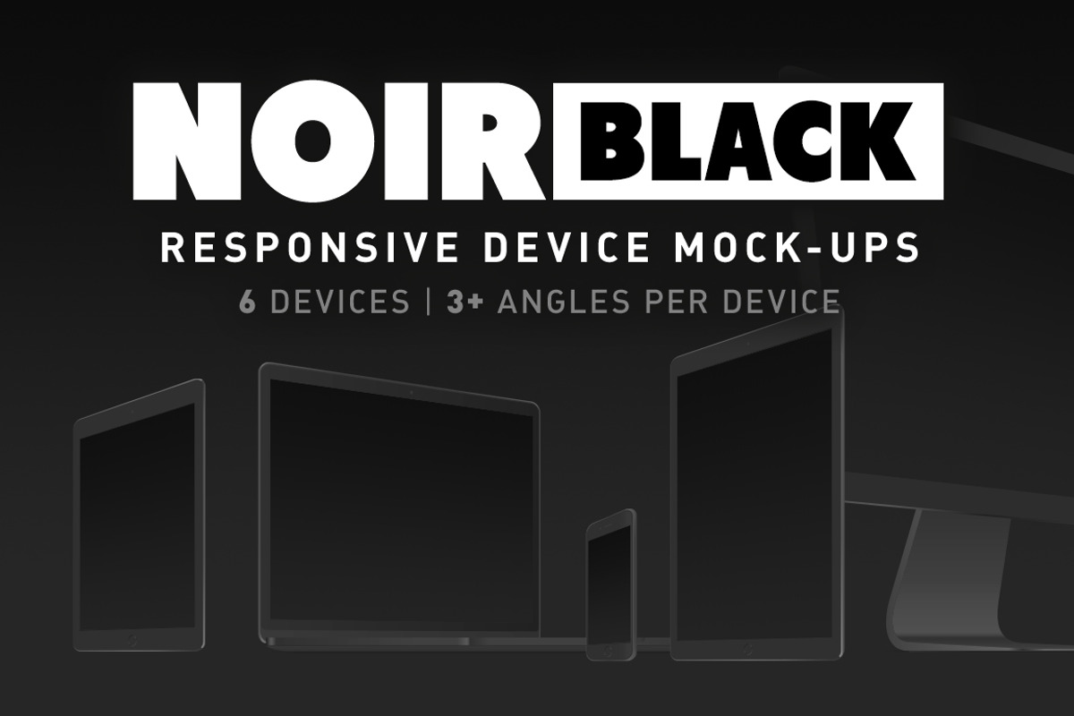 Noir - Black Responsive Mockups, a Mockup by Rex Rainey (Photo 1 of 3)