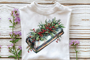 Gothic Christmas Watercolor Clipart, an Illustration by CraftArtStudio (Thumbnail 5 of 6)